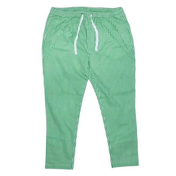 Mens Pants Joggers Green White Striped Drawstring Loose Harem Casual Beach XL - Picture 1 of 6